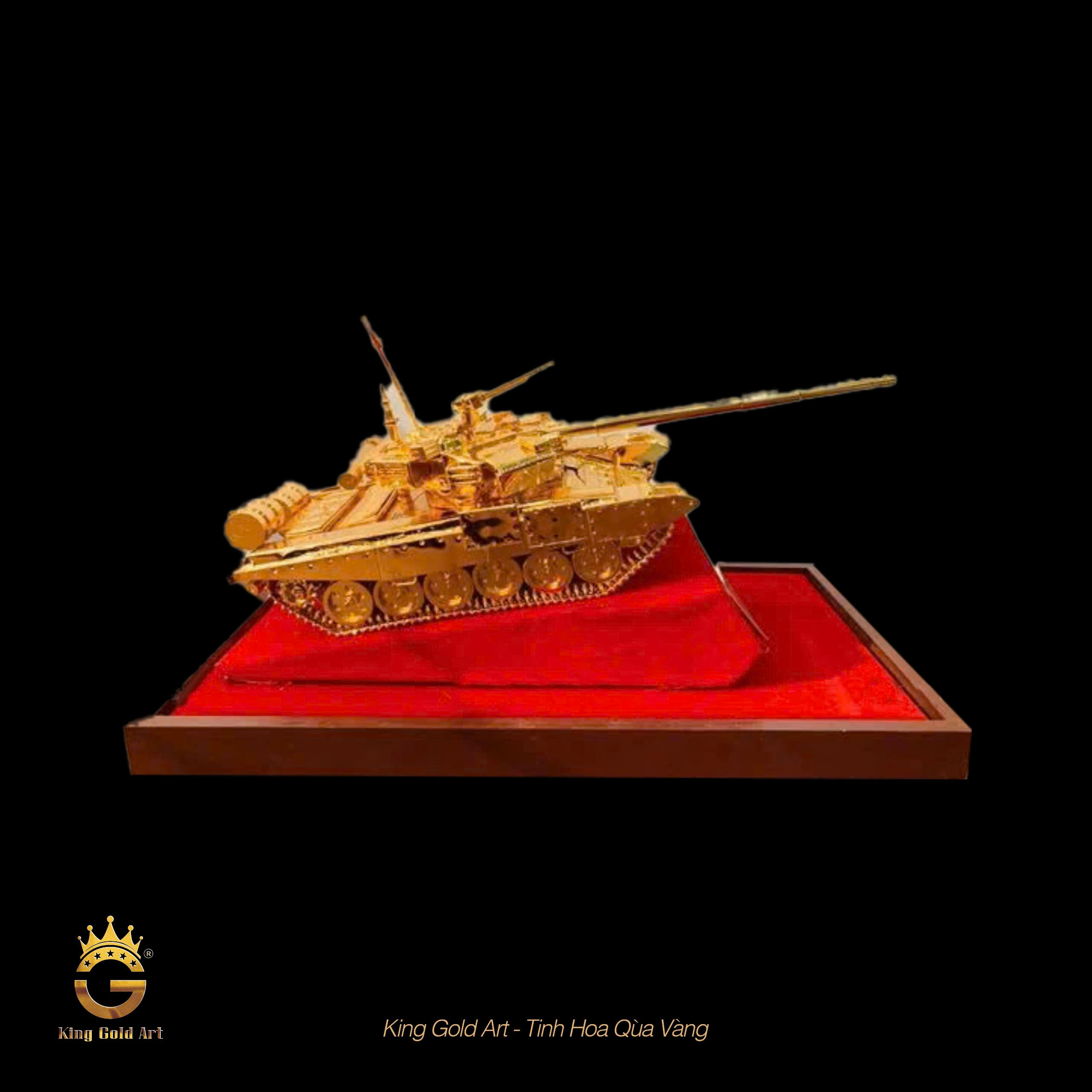 Mô hình xe tăng đồng mạ vàng 24k