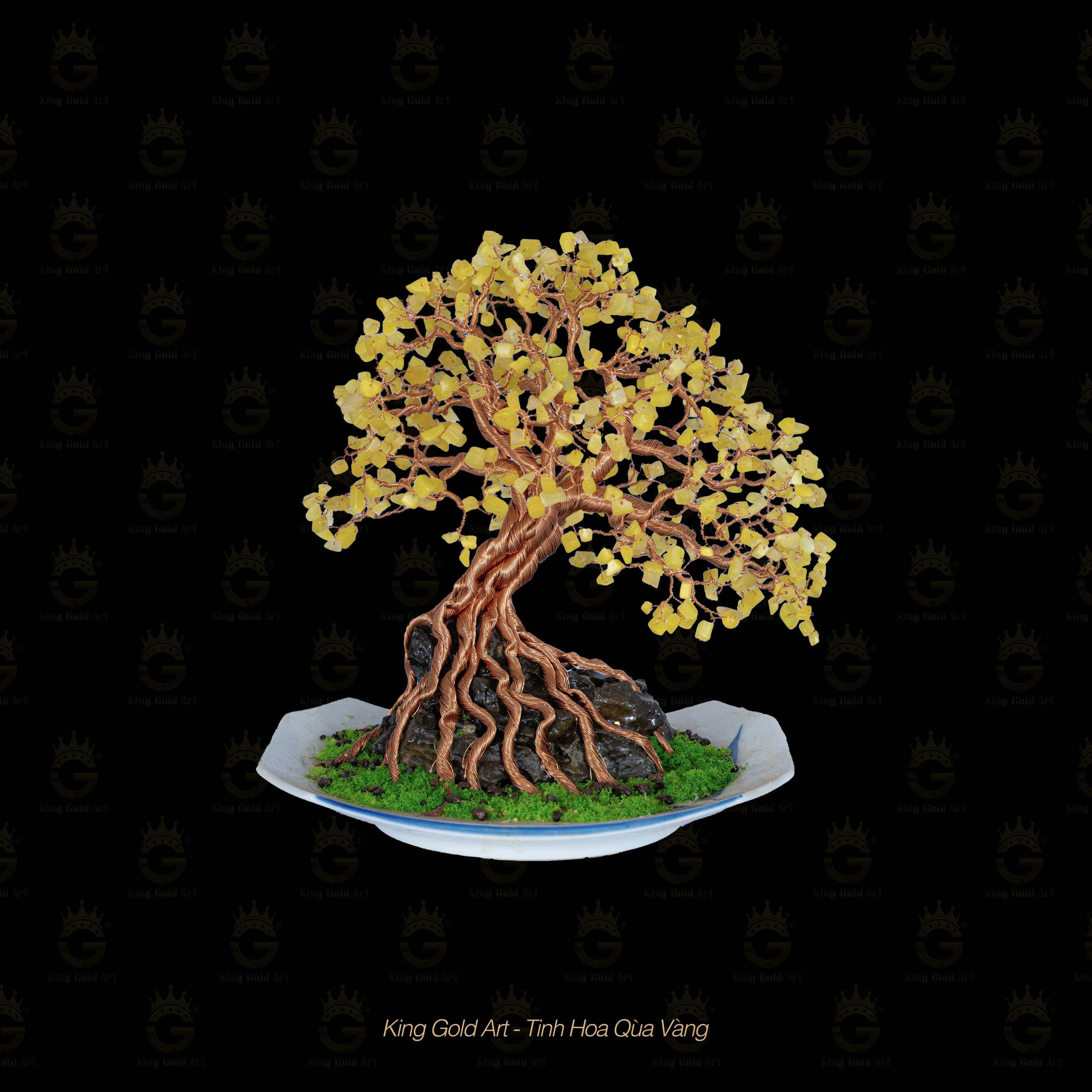 Bình bon sai thân đồng đỏ để bàn mẫu 2