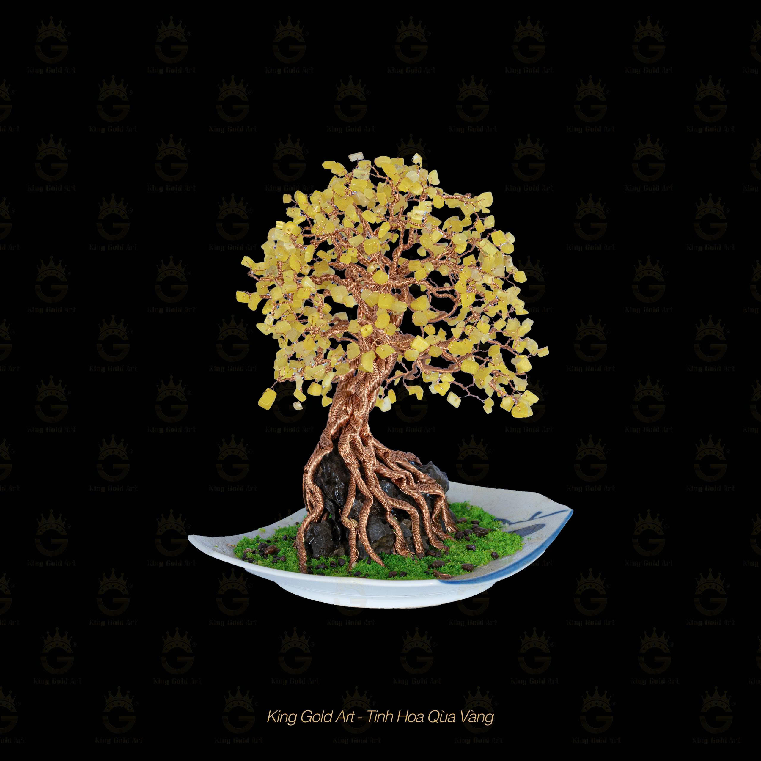 Bình bon sai thân đồng đỏ để bàn mẫu 2