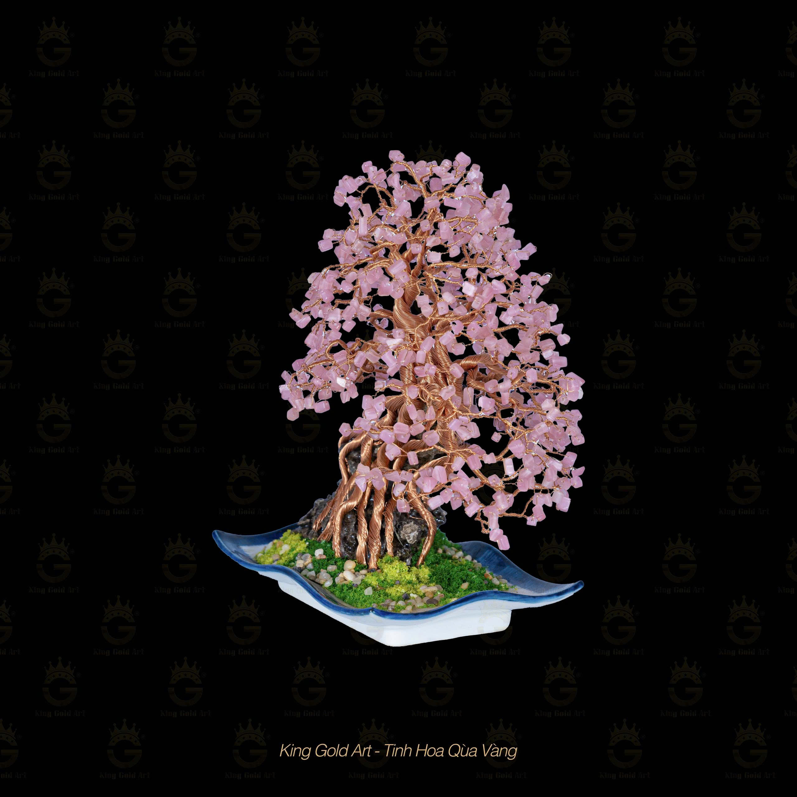 Bình bon sai thân đồng đỏ để bàn mẫu 3