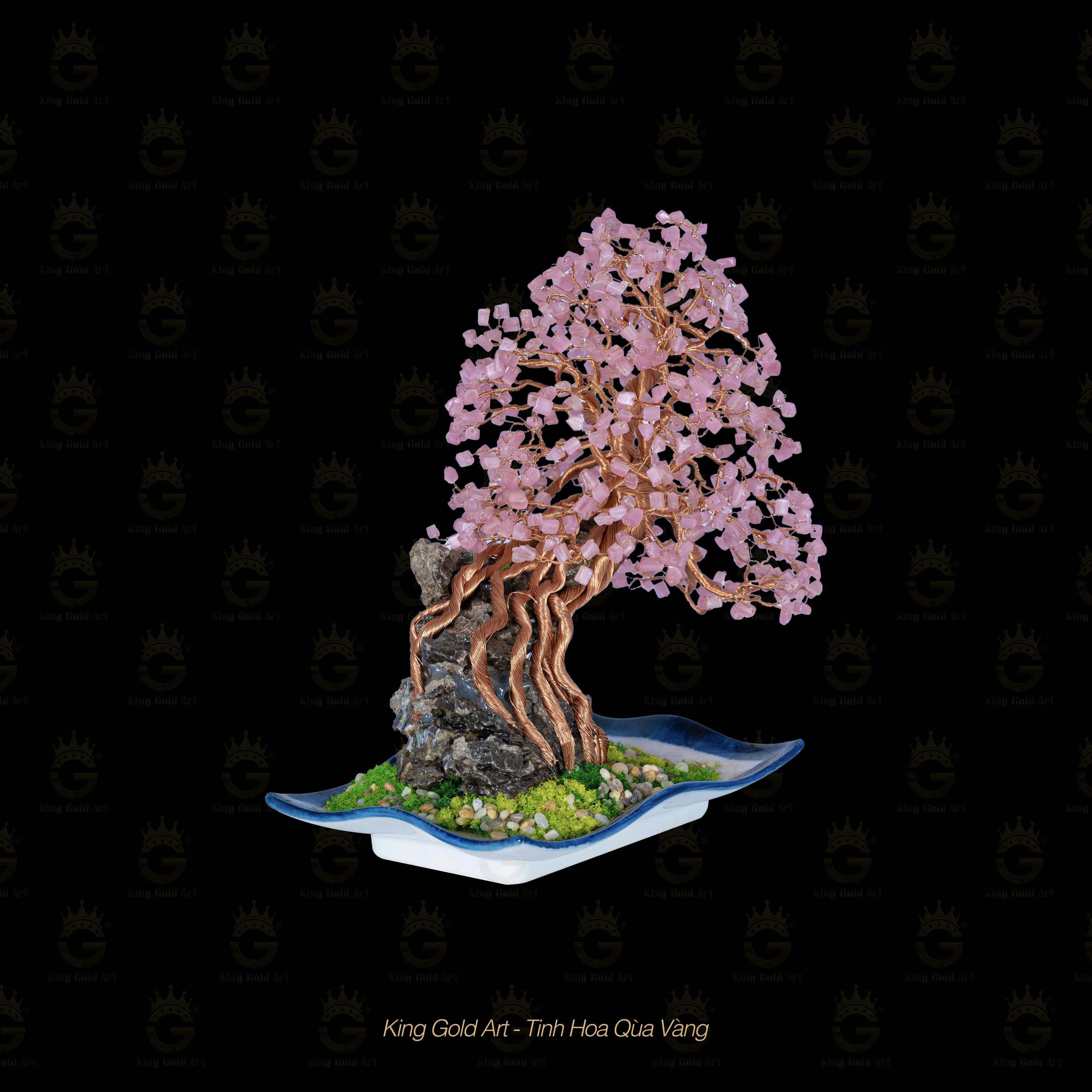 Bình bon sai thân đồng đỏ để bàn mẫu 3