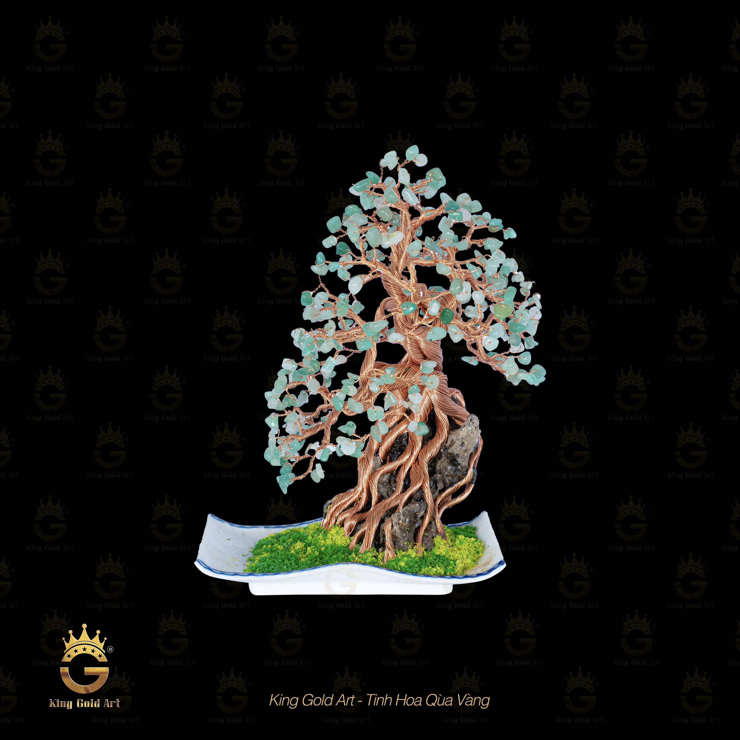 Bình bon sai thân đồng đỏ để bàn mẫu 4