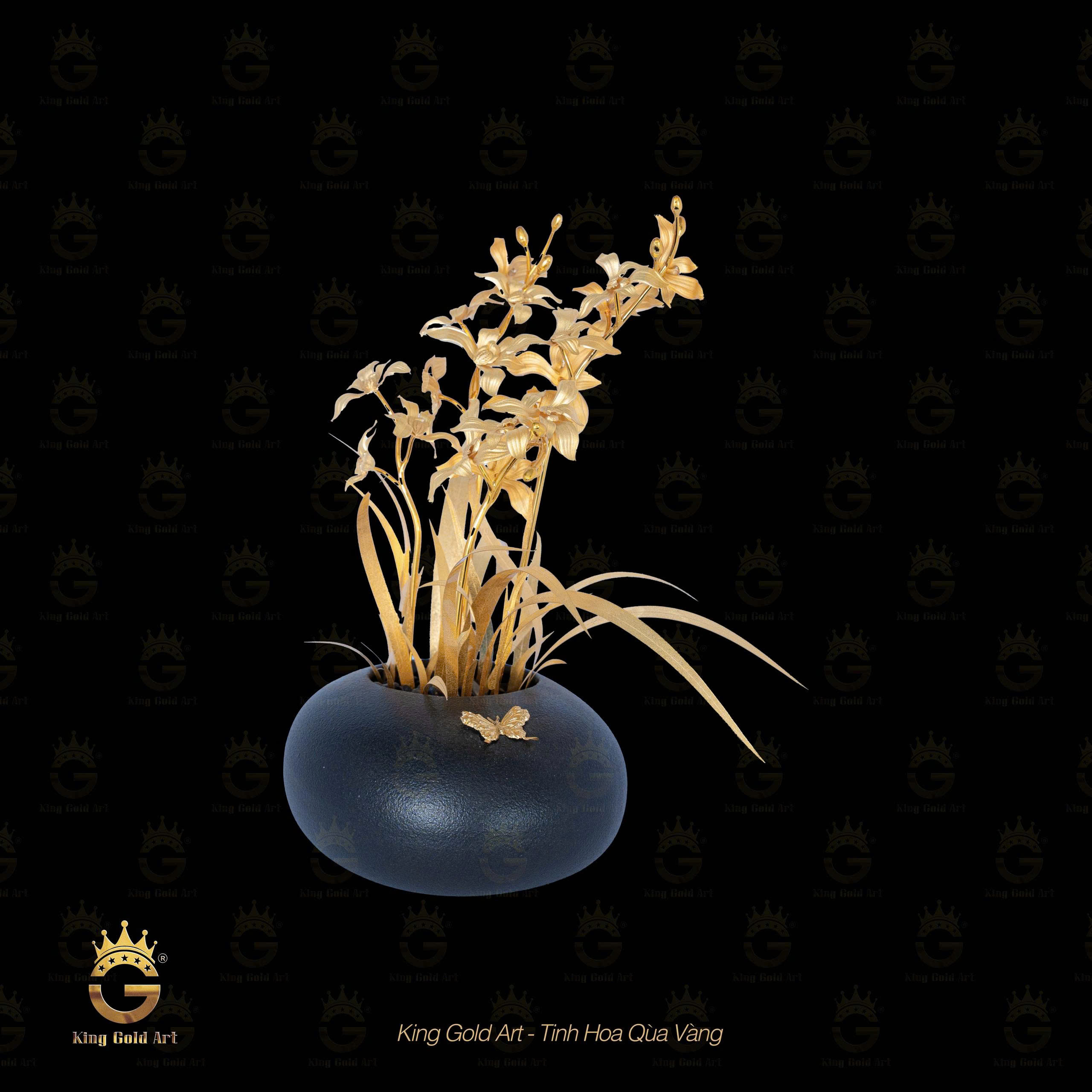 Bình Hoa Địa Lan để bàn mini quà tặng vàng ý nghĩa