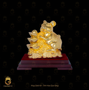 Tượng linh vật chuột phong thủy dát vàng