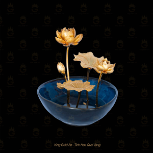 Bình hoa sen cao cấp mạ vàng 24k