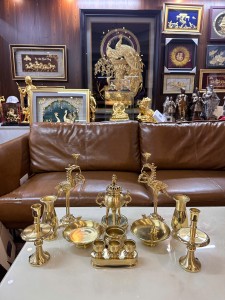 Bàn thờ thần tài đồng cao cấp cho nhà nhỏ – King Gold Art