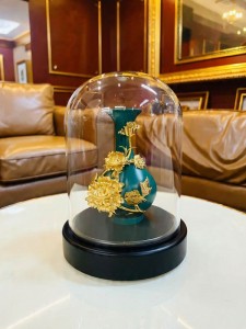 Bình Hút Lộc Gốm Xanh Dát Vàng 24K – Biểu Tượng Tài Lộc Và Thịnh Vượng