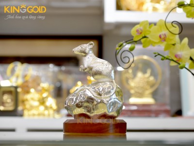 Tượng Chuột Bằng Đồng Mạ Bạc - Quà Tặng Phong Thủy Sang Trọng