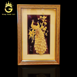 Tranh Chim Công Lá Vàng 24K – Tác Phẩm Nghệ Thuật Sang Trọng Và Tinh Xảo