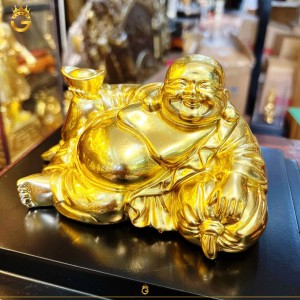 Tượng Di Lặc dát vàng 24k – Biểu tượng phong thủy chiêu tài, hút lộc, vượng khí