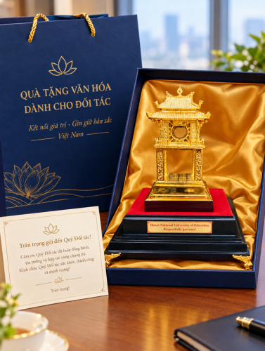 Mô Hình Khuê Văn Các Bằng Đồng Mạ Vàng | Quà Tặng Văn HOa· Đồ Đồng Hóa
