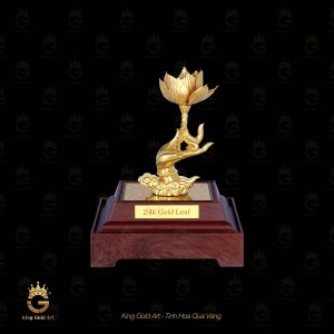 Tượng Tay Phật Cầm Sen Dát Vàng 24K | Quà Tặng Phong Thủy Cao Cấp