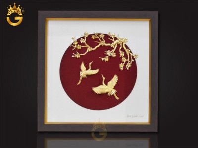 Diên Niên Tùng Hạc: Biểu Tượng Nghệ Thuật Mạ Vàng Cao Cấp Từ King Gold Art