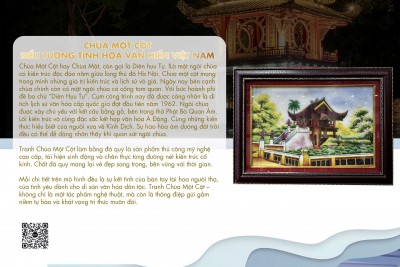 Tranh Chùa Một Cột Đá Quý – King Gold Art Cao Cấp