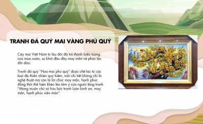 Tranh Đá Quý Mai Vàng Phú Quý – Quà Tặng May Mắn Sang Trọng