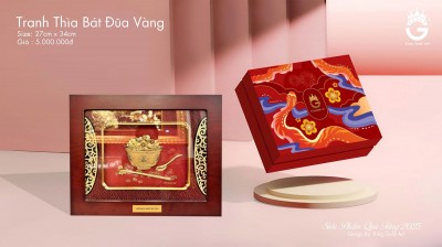 Tranh Bát Đũa Thìa Vàng – Quà Tặng Phong Thủy May Mắn, Sang Trọng