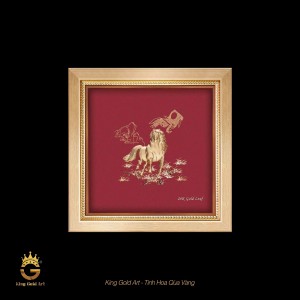 Tranh ngựa vàng 24k mã đáo thành công- quà tặng doanh nhân ý nghĩa