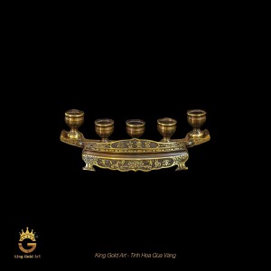 Ngai chén đồng đỏ khảm tam khí