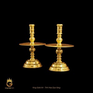 Chân nến đồng vàng thủ công mỹ nghệ