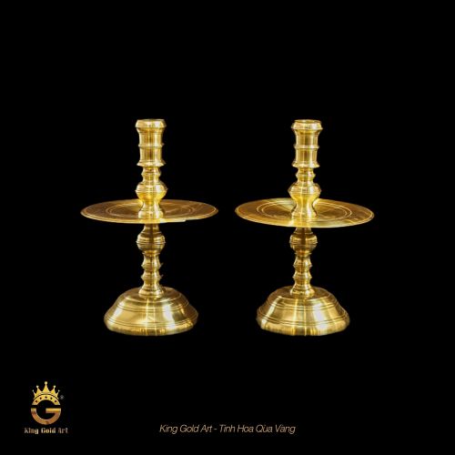 Chân nến đồng vàng catut 