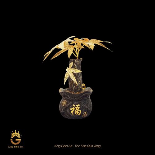 Cây Kim Ngân Chữ Phúc Mạ Vàng 24K
