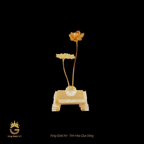 Chậu hoa sen dát vàng 24k