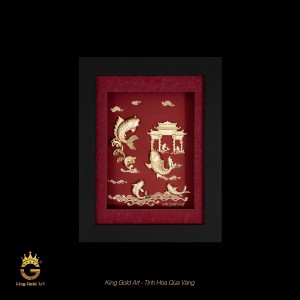 Tranh thủ công mỹ nghệ: Cá chép vượt vũ môn