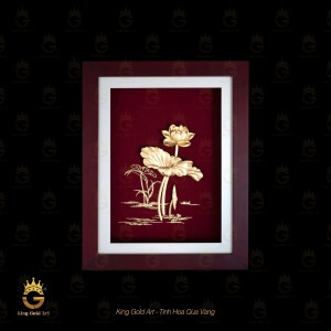 Tranh Hoa sen vàng lá 24k mẫu 1