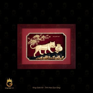 Tranh vàng phong thủy: Hồ vàng ngậm tiền