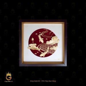 Tranh Cá Chép Hoa Sen Vàng 24K – Biểu Tượng Phong Thủy Tài Lộc