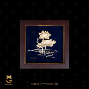 Tranh Hoa sen vàng lá 24k mẫu 5