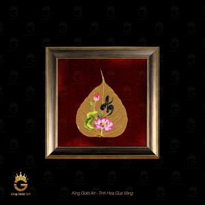 Tranh vàng Lá Bồ Đề chữ An