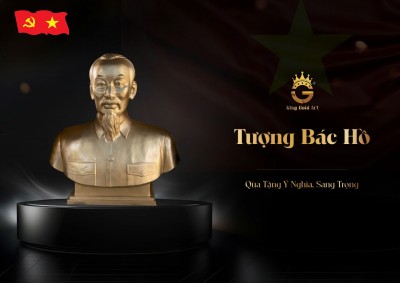 Quà Mừng Sinh Nhật Bác: Tượng Chân Dung Bác Hồ Mạ Vàng