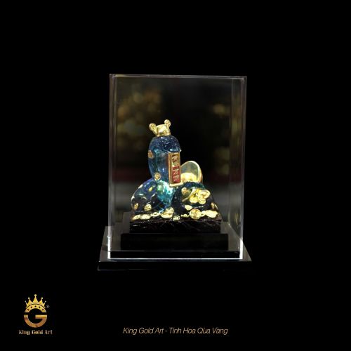 Tượng Rắn ôm hồ lô vàng 24k