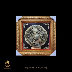 Tranh mặt trống đồng mạ vàng 24k - Bản đồ Việt Nam mẫu 6