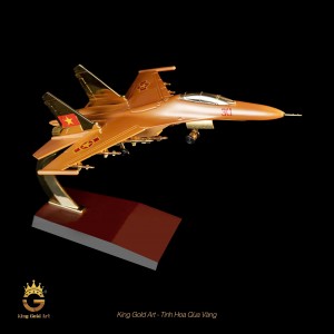 Mô hình máy bay chiến đấu bằng đồng mạ vàng 24k