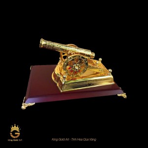 Mô hình pháo thần công đồng mạ vàng 24k