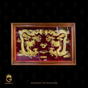 Tranh Song Long chầu nguyệt 