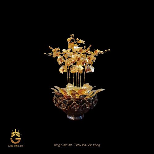 Chậu Lan Hồ Điệp Dát Vàng 24K: MS 24 A - 7 thân hoa