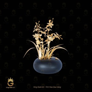 Bình Hoa Địa Lan để bàn mini quà tặng vàng ý nghĩa
