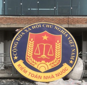 Chế tác và Thi công logo tòa nhà Kiểm toán Nhà nước cao 3m