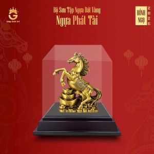  Quà Tết 2026 - Tượng Ngựa Phát Tài  bằng đồng (Bản 3 thỏi vàng)