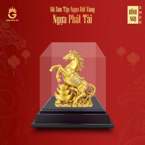  Quà Tết 2026 - Tượng Ngựa Phát Tài (Bản 3 thỏi vàng)