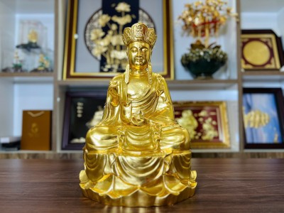 Tượng Địa Tạng Vương Dát Vàng 48cm: Tuyệt Tác Tâm Linh Cao Cấp