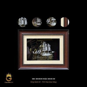 Tranh Thuyền Thuận Buồm Xuôi Gió Bạc Thủ Công