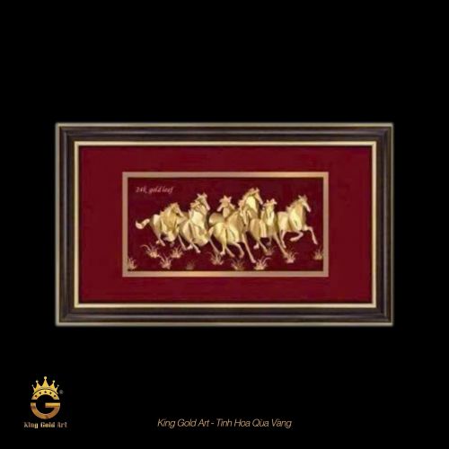 Tranh ngựa vàng tài lộc khổ lớn 60x100cm